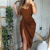 kamames Dresses Women Bodycon Dress Vestido midi elegante One Shoulder Sleeveless Bandage Dress Party Evening Sexy Dress 5190