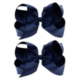 2Pcs/lot 6'' Solid Color Grosgrain Ribbon Bows Hair Clips For Cute Girls Large Handmade Hairpins Barrettes Kids Hair Accessories