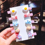 10PCS/Set New Girls Cute Cartoon Ice Cream Unicorn Hair Clips Kids Lovely Hairpins Headband Barrettes Fashion Hair Accessories