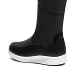 kamames Winter Women Knee High Boots Waterproof Plush Snow Boots Comfortable Falt Non-slip Ladies Boots Shoes Black White Red