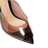 kamames Pointed Fish Mouth Transparent PVC High Heel Large Size Exposed Single Shoes Sexy Banquet Fashion Shoes