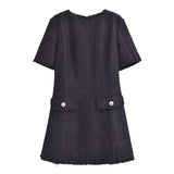 kamames New Style French Commuter Ring Velvet Fringed Dress 1201791