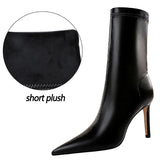 BIGTREE Shoes Leather Boots Women Ankle Boots Autumn Winter Boots Women High Heels Short Boots Ladies Booties Chaussures Femme