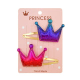2Pcs/set Glitter Cartoon Cartoon Love Heart Crown Hair Clips For Girls Handmade Hairpins Boutique Barrette Kids Hair Accessories