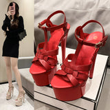 kamames kamames Waterproof Platform 2023 Summer And Autumn Fashion New Hollow Out Thin Heel Ultra High Heel Casual Fashion Sandals Women's Singles Shoes