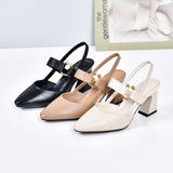 kamames kamames High-Heeled Sandals Women's Shoes 2023 Summer New Cowhide Thick-Heeled Fairy Shoes With Blankets