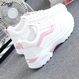 kamames Women Vulcanize Shoes Casual Fashion 2023 New Woman Comfortable Breathable White Flats Female Platform Sneakers Chaussure Femme