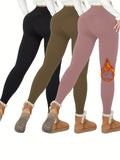 3 Pack Ultra Cozy Thermal Leggings for Women - Soft Plush Lined Pants for Cold Winter, Workout, Yoga, and Running - Warm, Breathable, and Moisture-Wicking