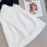 kamames 2023 Summer New Collection Sleeveless Black Bow Strapless High Waist White Slim Short Dress Women GE647 1127-1