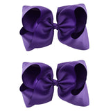 2Pcs/lot 6'' Solid Color Grosgrain Ribbon Bows Hair Clips For Cute Girls Large Handmade Hairpins Barrettes Kids Hair Accessories