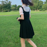 kamames Women Dress Sets Preppy Style Slim High Street Girl Sweet Ins Puff Sleeve Shirts Pleated Dresses Student Harajuku Ulzzang JK Hot