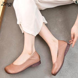kamames Autumn Women Slip on Shoes Black Loafers Comfort Flats Grandmother Shoes Brown Sneaker Plus Size 43 Zapatos Mujer