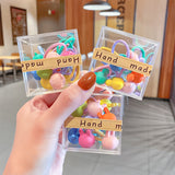 10PCS/Box Packed Girls Cute Colorful Ball Heart Rabbit Scrunchie Kids Ponytail Holder Elastic Hair Band Fashion Hair Accessories