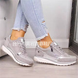 kamames Large Single Shoes Women's New British Sports Shoes Women's Middle Heel Lace-Up Running Shoes