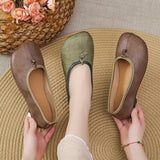 kamames kamames Single Shoes Women 2024 Spring Fall New Korean Version Fashion Round Head Flat Bottom A Foot Pedal Mother Shoes