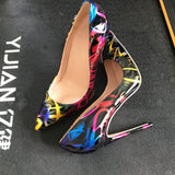 kamames pointed toe ladies 12cm high heels women pumps shoes woman party wedding zapatos mujer sapato femin QP087 ROVICIYA