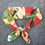 kamames Turban Girls Cartoon Print Headband Womens Multi Use Adjustable Hair Band with Metal Wire Scarf Cross Bow Hair Accessories