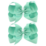 2Pcs/lot 6'' Solid Color Grosgrain Ribbon Bows Hair Clips For Cute Girls Large Handmade Hairpins Barrettes Kids Hair Accessories