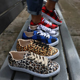 kamames women's shoes 2022 new Lace Up casual shoes women flats Leopard loafers womens espadrilles Plus size shoes for women