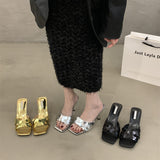 kamames kamames Summer 2024 Niche Premium Sandals With One-Line Sequined High-Heeled Sandals For Women's Shoes