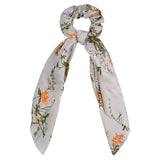 Korean Bow Long Ribbon Hair Scrunchie Chiffon Floral Print Sweet Elastic Hair Band Ponytail Hair Scarf Hair Tie Hair Accessories