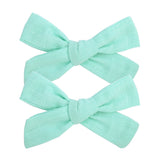 2020 Lovely Baby Solid Hair Bows With Clip Bowknot Hair Clips Headwear Children Cute Cotton Hairpins Barrettes Hair Accessories