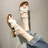 kamames kamames Drag Women Wear Cool Drag Summer New Korean Version Of Thick Sole Cross Two Wear Sandals Students Casual Beach Shoes Women All The Year Round