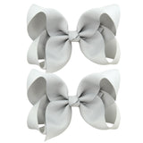 2Pcs/lot 4'' Cute Solid Grosgrain Ribbon Bowknot Hair Clips For Girls Handmade Hairpins Barrettes Headwear Kids Hair Accessories