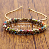 Vibrant 4mm Natural Stone Beads Handmade Yoga Bracelet - Adjustable, Braided, Colorful, One-of-a-Kind Accessory for Women - Perfect for Meditation, Spiritual Practices, and Everyday Wear