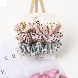 3/5/Pcs Silk Scrunchies Print Leopard Scrunchie Set Elastic Hair Bands Solid Color Fashion Headwear Women Hair Accessories Gift