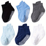 6/12pairs Boys Kids Anti-slip Socks, Breathable Comfy Short Socks, Infant Toddlers Children's Socks