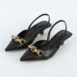 Elegant Slingback Kitten Heels – Versatile Pointed Toe, Comfortable Low Stiletto, Chic All-Season Style