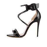 kamames Size, High Heels, Black Rivet Sandals, Nude Fashion Shoes, High Heels, Banquet Shoes, Chengdu
