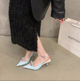 kamames kamames Black Temperament High-Heeled Sandal Fairy Shoes 2024 New Spring And Summer French With Skirt Single Shoes