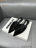 kamames kamames Women's Shoes Spring / Summer 2023 New Fashion Versatile Pointed Flat Small Fragrant Wind Sequins Sandals