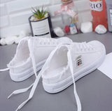 kamames Shoes for Women's 2022 Fashion Breathable White Sneakers Women Non Slip Casual Flats Women Socofy Loafers Zapatillas Muje