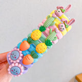 10PCS/Set Girls Rubber Band Elastic Hair Bands Rainbow Cartoon Character Fruits Flower Headwear Girl Cute Sweet Hair Accessories