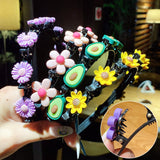 2021 New Girls Cute Flower Double Bangs Hairstyle Braided Hairbands Kids Sweet Hair Ornament Headband Fashion Hair Accessories