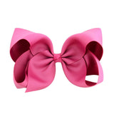 6 Inch Big Grosgrain Ribbon Solid Hair Bows With Clips Girls Kids Hair Clips Headwear Boutique Hair Accessories