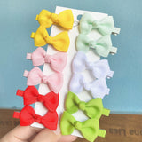 12Pcs/set Grosgrain Ribbon Bowknot Hairpins For Cute Girls Colorful BB Hair Clips Mini Barrettes Headwear Kids Hair Accessories