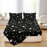 4-Piece Meteor Print Bedding Set - Soft, Breathable Comfort for Bedroom, Guest Room, Hotel - Includes Fitted & Flat Sheets, 2 Pillowcases