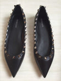 kamames 2022 Pointed Toe Women Flat Shoes Spring Autumn Rivets Classic Ladie Flats Black All Match Soft Boat Shoes Loafers