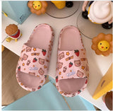 Slippers for women Bathroom Slippers Smile Bear Pattern Antislip House Zapatillas Casa Salle de Bain Flat Shoes Slides