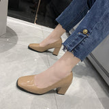 kamames kamames Heel Casual Women's Shoes Spring 2024 New Fashion Square Head Square Root High Heel 4243 Large Size Women's Shoes