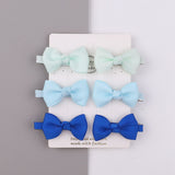 6Pcs/Set Sweet Mini Bows Hair Clips For Cute Girls Solid Ribbon Hairpins Boutique Barrettes Headwear Kids Hair Accessories Gifts