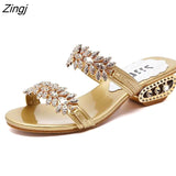 kamames New women shoes slippers summer beach sandals Fashion women Rhinestone outdoor slippers flip flops shoes women mujer