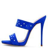 kamames Women's Hot Diamond Open-Toed Muller Shoes High-Heeled Sandals Slippers Chengdu Fashion Women's Shoes