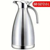 1pc, coffee carafe3, 68 Oz Stainless Steel Insulated Coffee Kettle, Double Layer Vacuum Insulated Bottle, 12 Hours Heat Retention, 24 Hours Cold Retention, Water Dispenser For Coffee, Tea, Beverages, Etc., Hot And Cold Retention Back To School Supplies