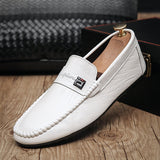 Fashion Leather Men Shoes Casual Breathable Loafers Men PU Leather Moccasins Comfortable Flat Men Shoes Outdoor Walking Footwear