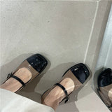 kamames Evening Wind Gentle Thick Soles Mary Jane Single Shoes Spring And Autumn Fragrant Style British Small Leather Shoes INS Trend